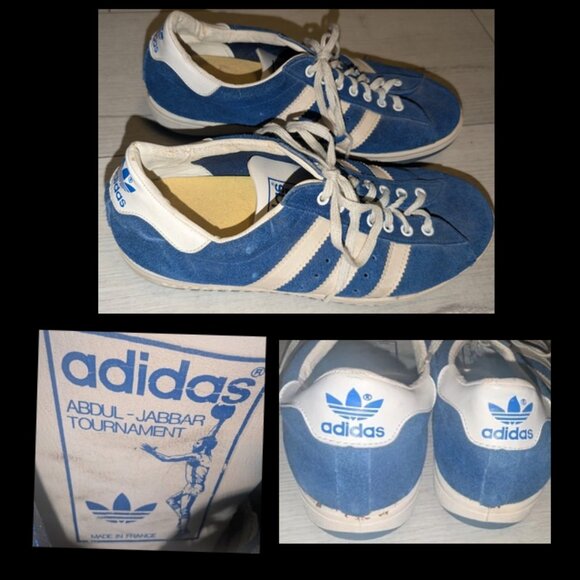 adidas Abdul Jabbar Tournament Blue With White Stripes Shoes Mens Size 6.5 Adidas Kareem Abdul Jabbar, 467992, White / Blue, Mens  main image 3